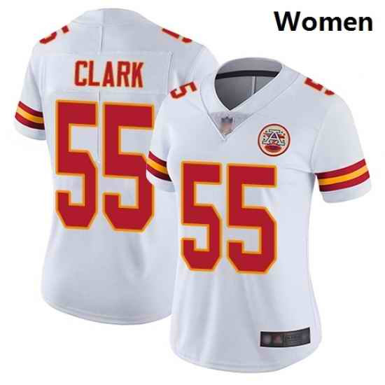 Chiefs #55 Frank Clark White Women Stitched Football Vapor Untouchable Limited Jersey